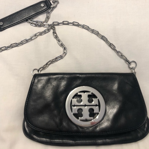 Black Tory Burch Clutch Crossbody Silver & Black - Picture 3 of 9